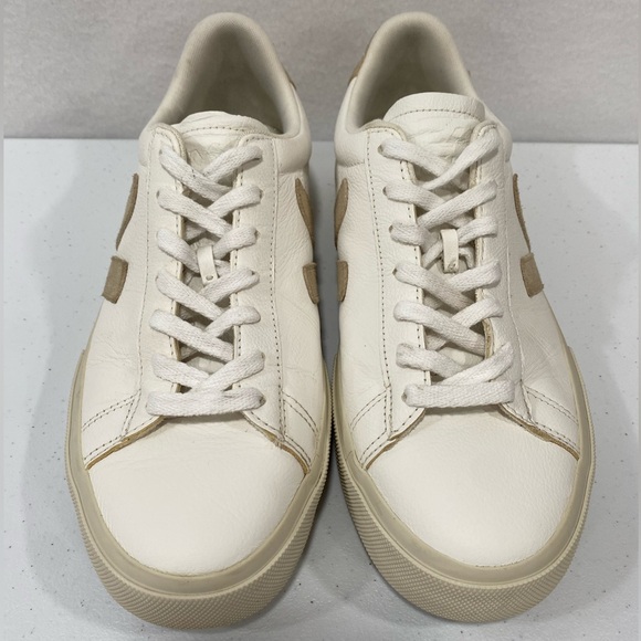 Veja Campo Leather White Cream Khaki Almond Casual Sneakers W10 M8 EU 41 - Picture 6 of 16